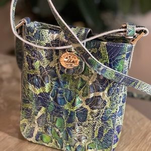 Crossbody Brahmin beauty: Marley Green Viper Melbourne. Croc-embossed leather.